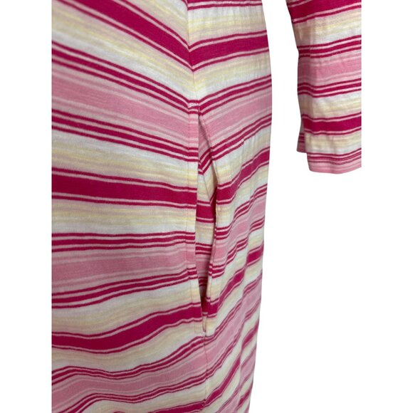 Womens Lands End Striped Long Sleeve T-Shirt Dress With Pockets Size L (14-16) - Picture 4 of 10